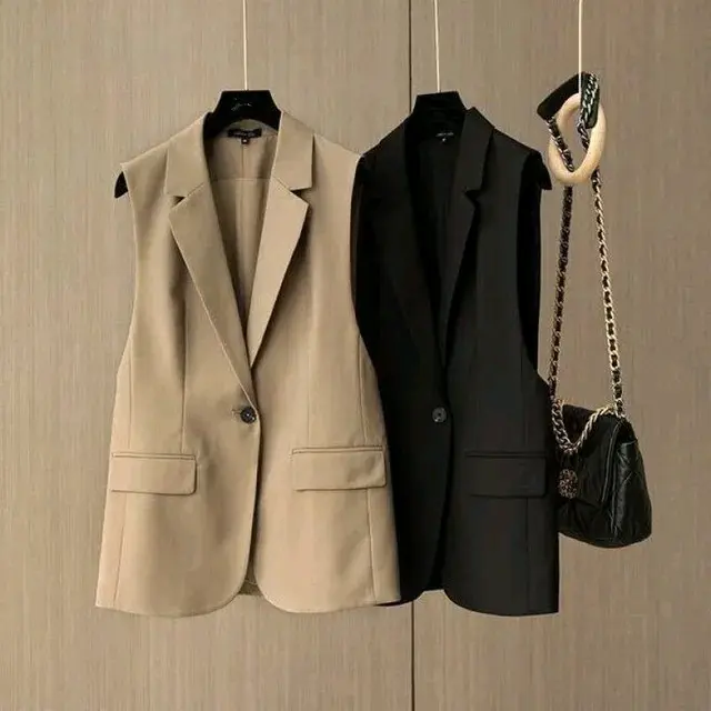 Rompi Wanita Polos Tanpa Lengan - Vest Blazer Korean Style