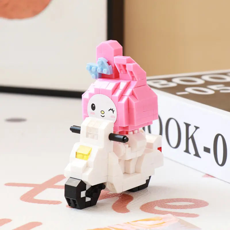 JIQILE Mainan Bricks kuromi DIY Nano Block Lucu DIY 3D Puzzle Kartun Mainan Anak Perempuan 3