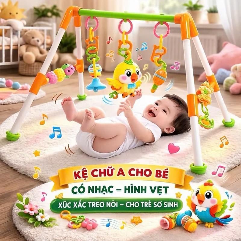 Kệ Chữ A Cho Bé – Phát Nhạc Vui Nhộn, Hình Con Vẹt Dễ Thương, Bé Chơi Mê Tít, Chất Lượng, An Toàn