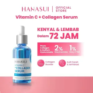 Hanasui Serum Wajah Vitamin C + Collagen Serum - Lembap, Hidrasi & Cerah Collagen, 2% Niacinamide & 1% Vitamin C