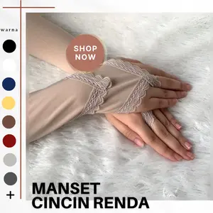 Manset tangan hijab umroh cincin renda/Handsock tangan hijab umroh