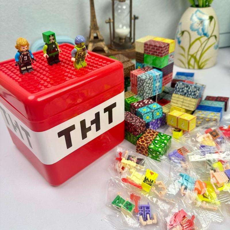  Đồ chơi 100 viên tặng 10 nhân vật xếp hình khối viên từ tính Minecraft Toy Tháo Lắp Lắp Ráp bộ nam châm 