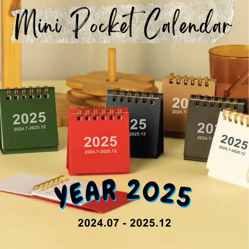 English Version Year 2025 Calendar Mini Calendar 2024-2025 Desktop Calendar Kalendar Kecil Small Pocket Calendar Office table Decoration Stationery Stationery