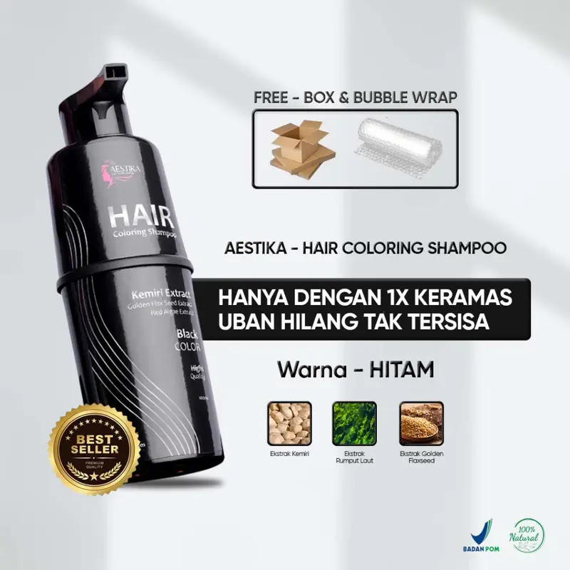 [BIG SALE RAMADHAN] Shampo Penghitam Rambut Uban Permanen AESTIKA Hair Coloring Shampoo Shampo Anti Uban 1