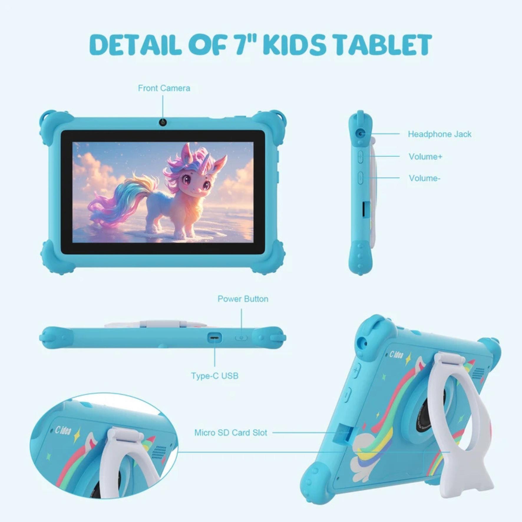 Tablet Anak C Idea Android 15 layar 7 Inch RAM 8GB+ROM 256GB Support 512GB 1024x600 IPS Baterai 5000mAh Kamera 2MP+5MP Case Unicorn Anti Shock Tablet Edukasi & Hiburan Anak dengan Parental Control tablet anak android tablet anak murah ungu dan biru Tablet Anak C Idea Android 15 layar 7 Inch RAM 8GB+ROM 256GB Support 512GB 1024x600 IPS Baterai 5000mAh Kamera 2MP+5MP Case Unicorn Anti Shock Tablet Edukasi & Hiburan Anak dengan Parental Control tablet anak android tablet anak murah ungu dan biru
