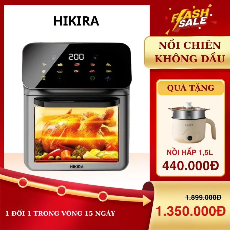 Nồi Chiên Không Dầu HIKIRA 12L + Tặng Nồi Hấp 1,5L, Bảo Hành 24 Tháng Màn Hình LCD Tiết Kiệm Điện An Toàn Tiện Dụng, Giảm 90% lượng dầu mỡ