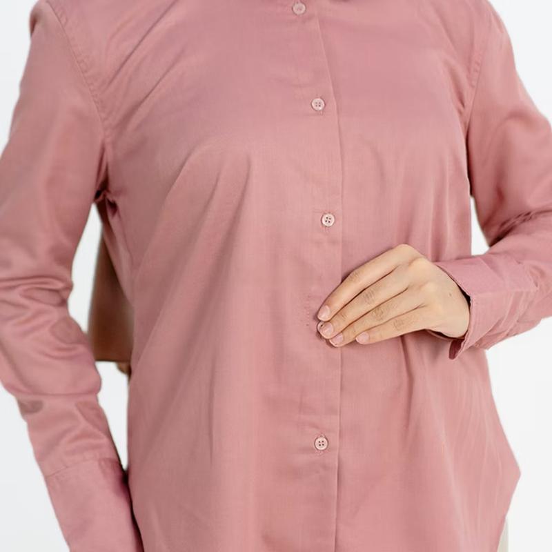 Product Introduction of Baju Atasan Kemeja Shakilla Wanita Casual Motif Polos Lengan Panjang Kancing Aktif 2