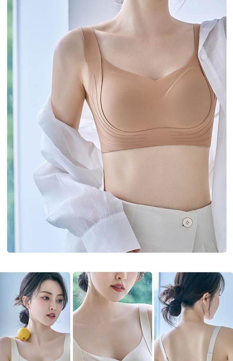 Product Introduction of Non Marking Bra Female Big Breasts Look Small Gathering Up Top Correction Adjustable Prevent  Sagging 16