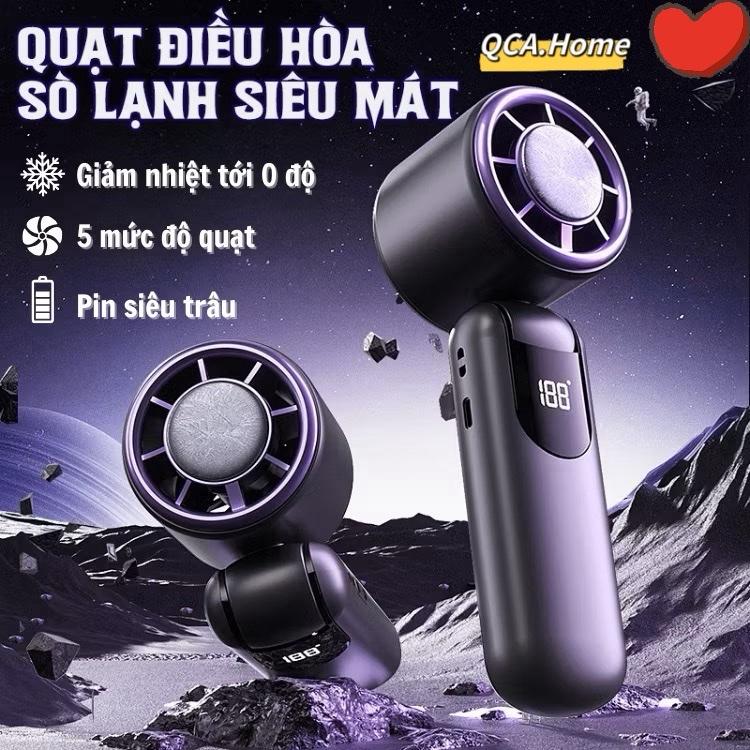 Quạt Mini Sò Lạnh Siêu Mát -Quạt Turbo Làm Lạnh Làm Mát 100 Tốc Độ Gió Pin 3000MAH Siêu Lâu 1