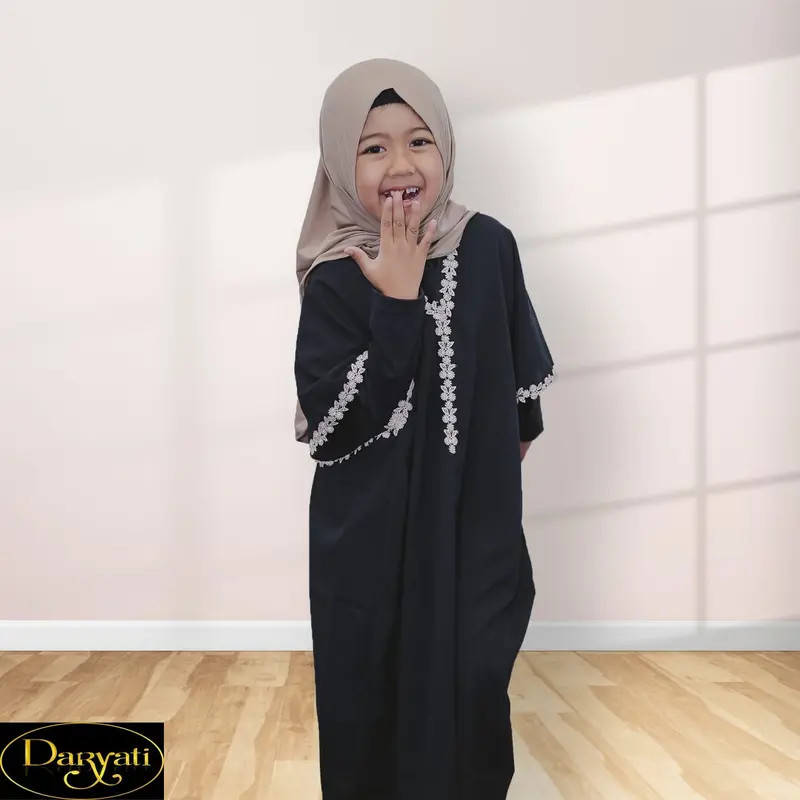 Fashion Anak Viral Kekinian Kaftan Anak Perempuan Usia 1-9 Tahun Cantik Lembut Panjang Nyaman Gamis Muslim 8