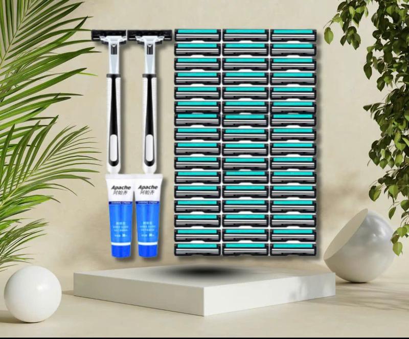 Loại đẹp Bộ dao cạo râu 36 luoi dao kép tặng kèm kem cạo râu mặt