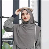 Gambar pashmina oval curve crinkle size L 170X85 Muslim Cantik Panjang Airflow - HITAM dari almiftahhijab Kab. Bandung 1 Tokopedia