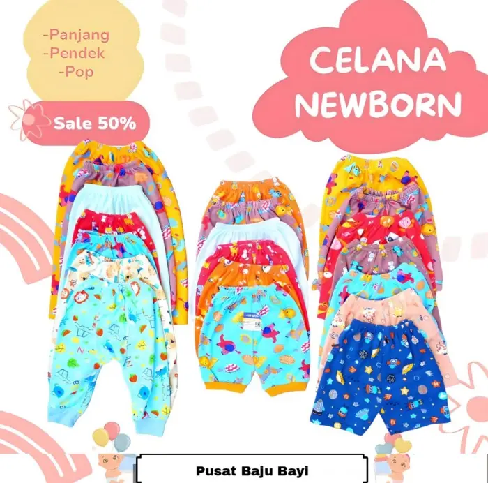 EVENT NEWW.. ECERAN 1PC  CELANA BAYI BARU LAHIR SNI RANDOM MOTIF