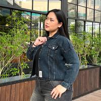 Gambar JINISO Big Size Jaket Jeans Oversize Raw Trucker Black Acid - SEMUA UKURAN dari JINISO JEANS Kota Administrasi Jakarta Utara 4 Tokopedia