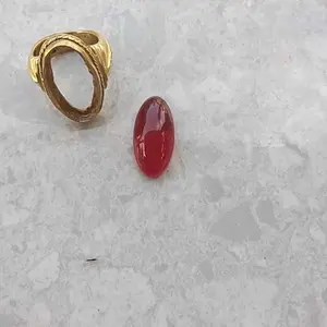 batu akik dlima merah siem model pandan mini dimensi 25x12 mm
