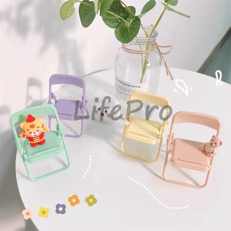 Universal Dudukan Penyangga Handphone Model Bangku Mini / Chair Folding Mobile Phone Macaron /Stand Holder Hp Model Kursi Lipat 6