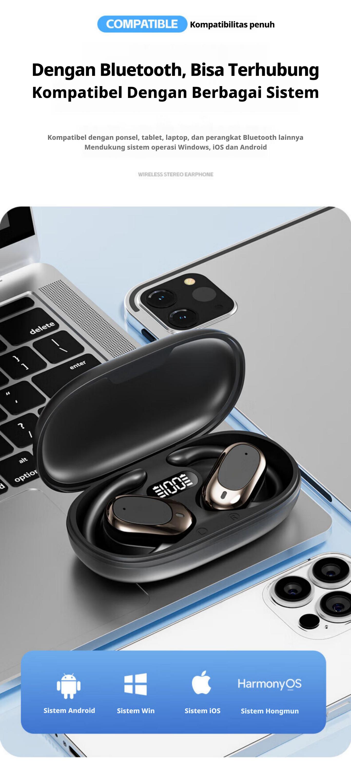 [COD] Yincoree [B06] Headset Bluetooth Anti Telinga Sakit - IENC Peredam Bising Super Tahan Lama earphone TWS