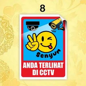 stiker CCTV waterproof 11x15cm 15x22cm 22x30cm Paper