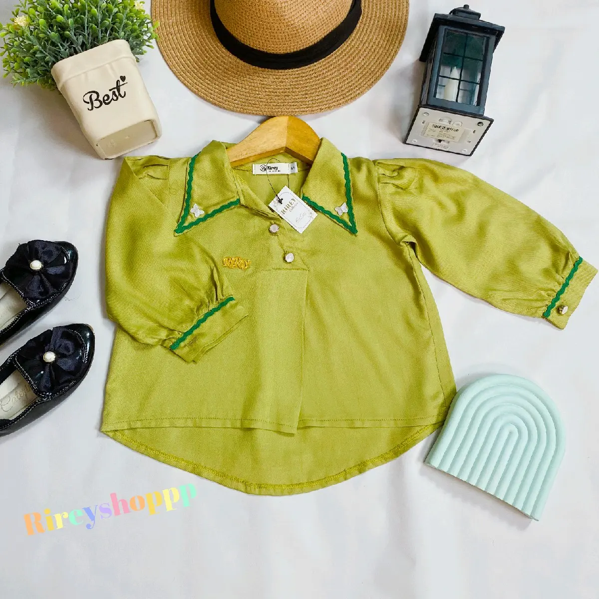 Lady Blouse Rirey Kids Croptop Elegant Super Adem Bahan Katun Rayon Twill