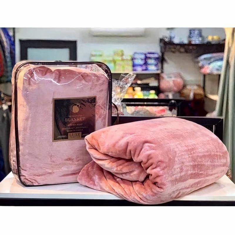 Chăn lông tuyết BLANKET loại dày có túi đựng siêu mềm mịn kích thước 2mx2m3