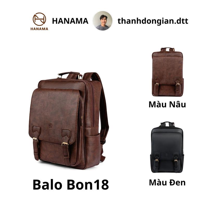 DQ TDG Balo Da thời trang đựng laptop đa năng Bag Hanama Bon18  Đeo Vai Nhiều Ngăn khóa kẽm mạ Đồng