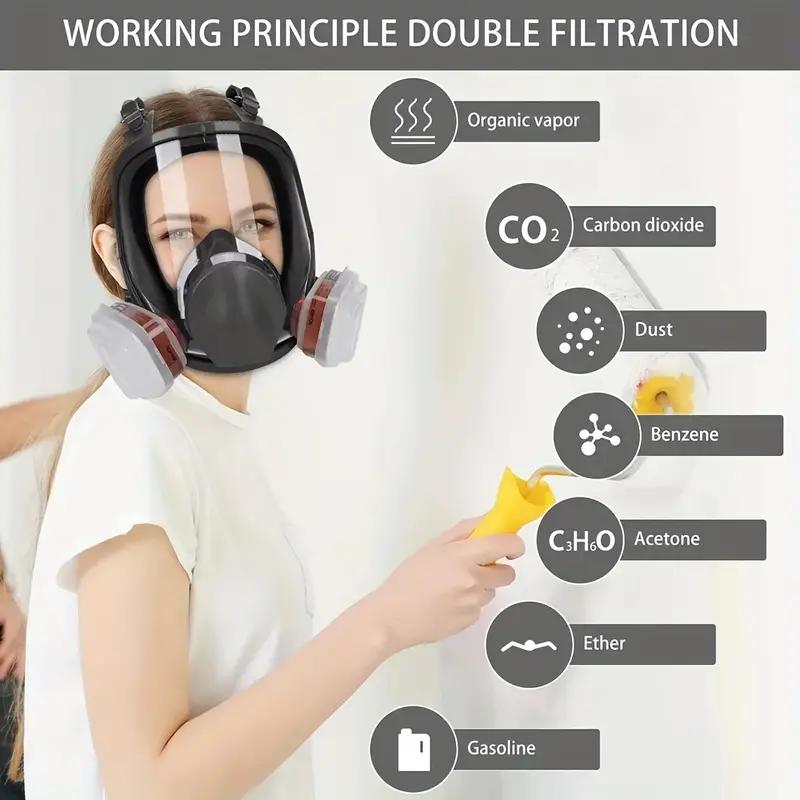 Product Introduction of 23 in 1 6800 Full Face Respirator Mask 2097 Filter - Reusable Respirators for Industrial Painting and Spraying with Anti-Fog Protection, Formaldehyde Filter, and Safety Work Features for Enhanced Breathing Comfort 8