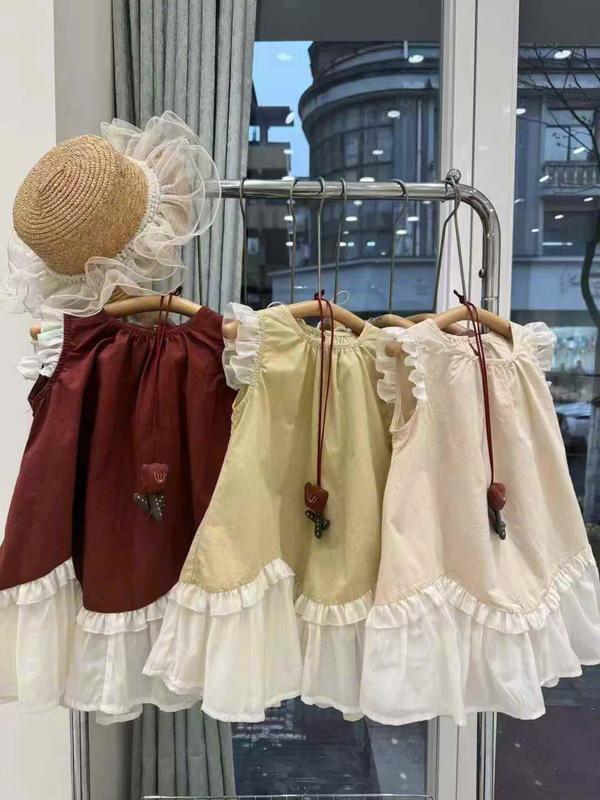 [VHH065] Quần áo trẻ em, Set váy  kèm vòng cổ QCCC loại 1 chất tơ mềm mát, nhẹ phong cách dễ thương cho bé gái 1