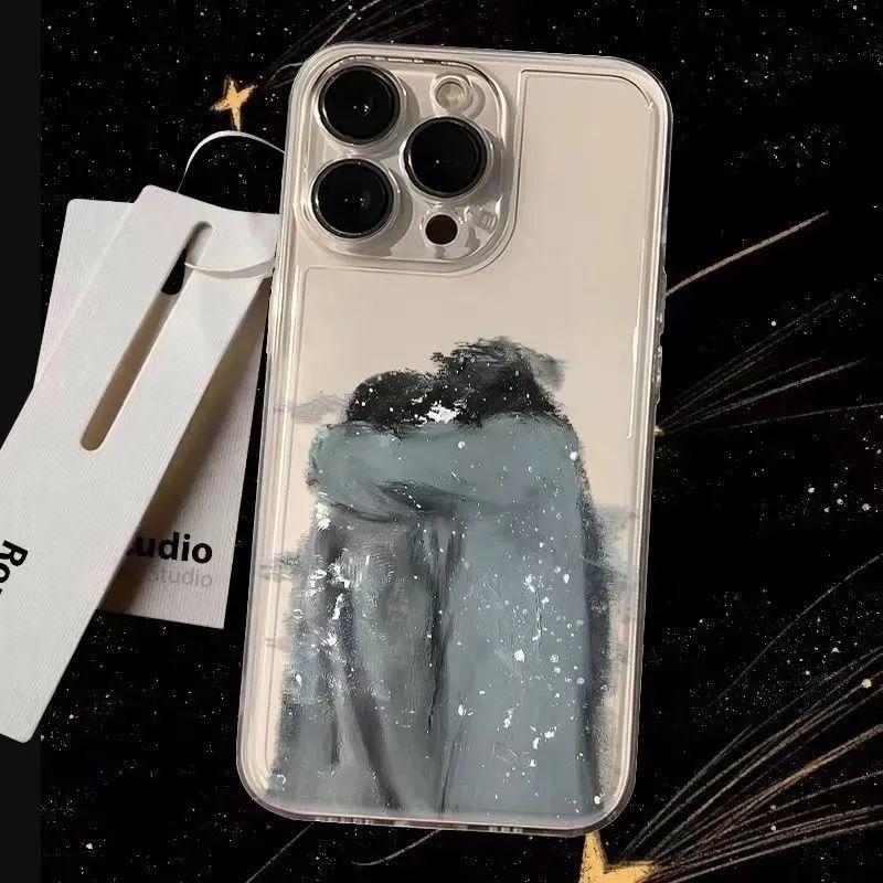 Siêu Giá Rẻ Để Sở Hữu Vỏ Ốp Lưng TPU Trong Suốt Lỗ Chính Xác Hình Phong Cách Ins Ôm Nhau Giữa Tuyết Chống Va Đập Chống Xước Mỏng Nhẹ Kiểu Dáng Vừa Vặn Tương Thích Tất Cả Các Dòng Máy Iphone