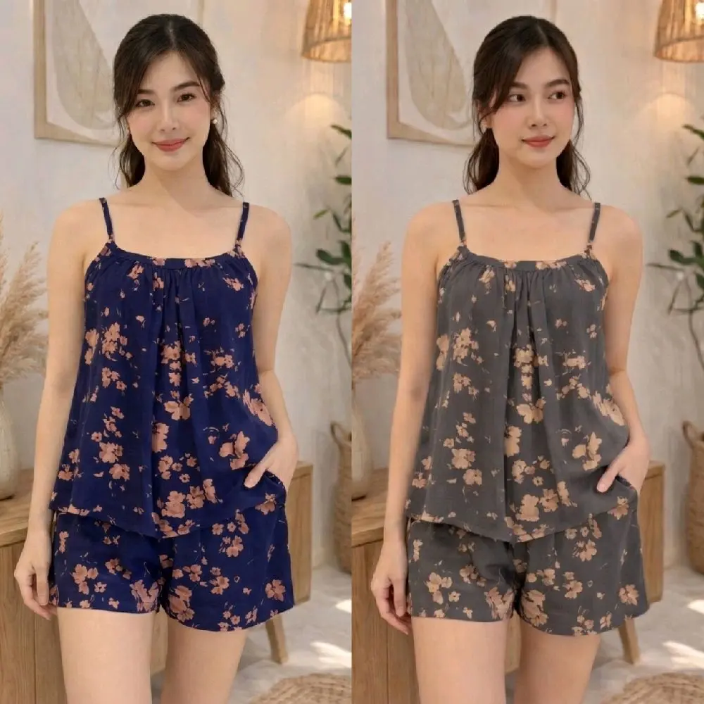 KUTA DASTER SET TANKTOP BALI PREMIUM BAJU TIDUR PIYAMA NYAMAN DASTER BABYDOL ADEM LEMBUT