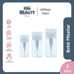 Botol Refill Pump Toner Micellar Water - 30ml 60ml 80ml - Botol Travel Size - Botol Isi Ulang - Hai Beauty Stuff