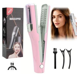 Recortadora eléctrica portátil para cabello y vello corporal, recortadora de puntas abiertas, herramienta multifuncional eléctrica 2 en 1 para recortar y adelgazar