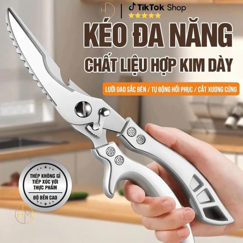 Kéo Cắt Gà Đa Năng Thép Không Gỉ Thiết Kế Đức Cộng Lực Mạnh Mẽ Chất Liệu Hợp…