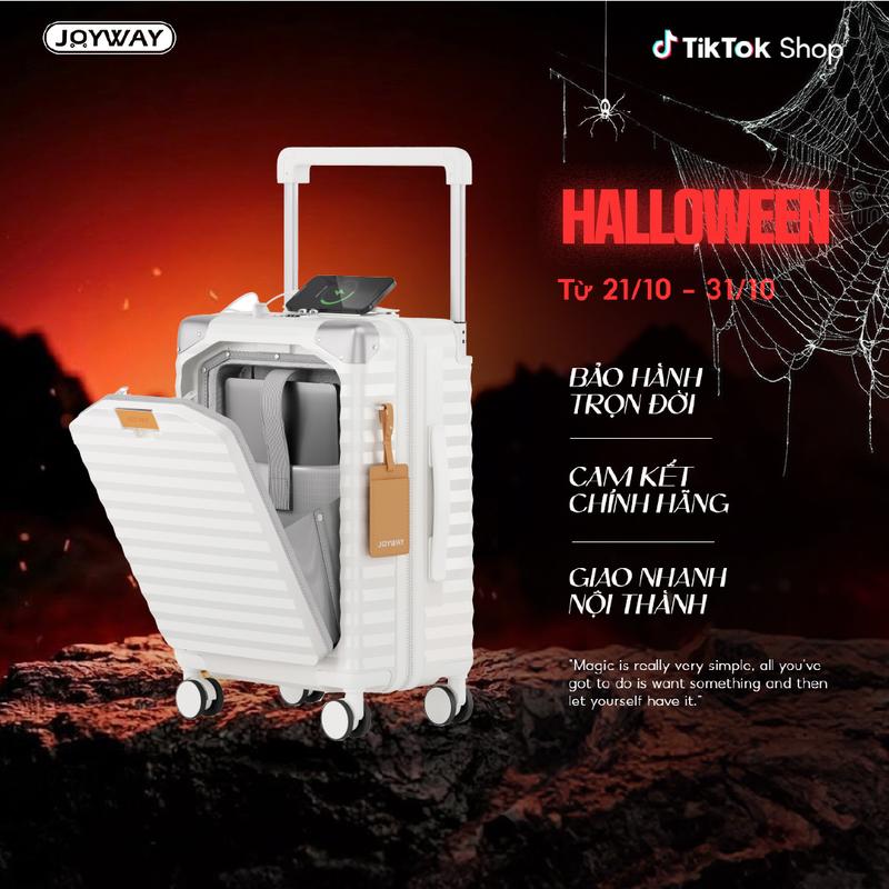 VALI CAO CẤP JOYWAY , SIZE 20 XÁCH TAY - KHUNG NHÔM KHÓA SẬP