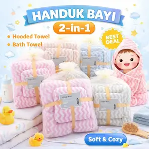 Handuk Korea Set 2 in 1 Motif ZigZag Handuk Mandi & Handuk Wajah/ Handuk Dewasa