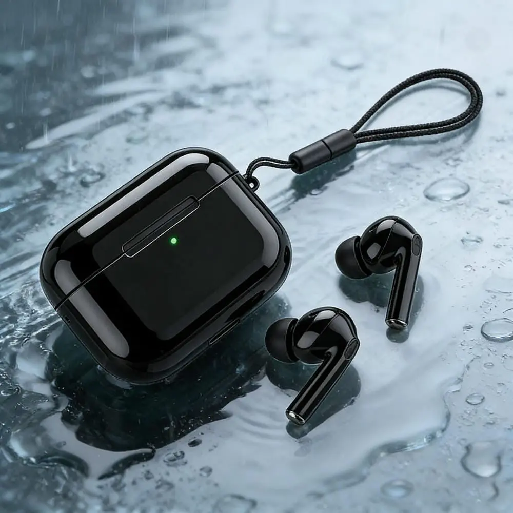 EBD Headset AIHitam dengan Noise Cancelling Cerdas