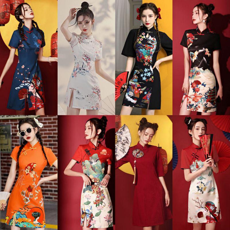 Product Introduction of Qipao 2024 New and Improved Chinese Style Youth Small and Short Explosive Street Dress Summer 1