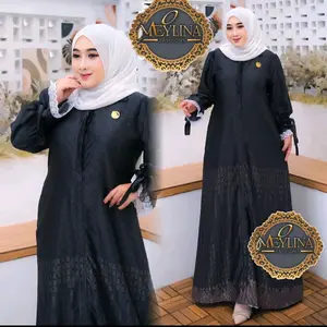 Meylina Fashion-DIORA Dress gamis hits trendy 2026 Bahan DIORSILK kombinasi renda Mewah Cantik Elegant