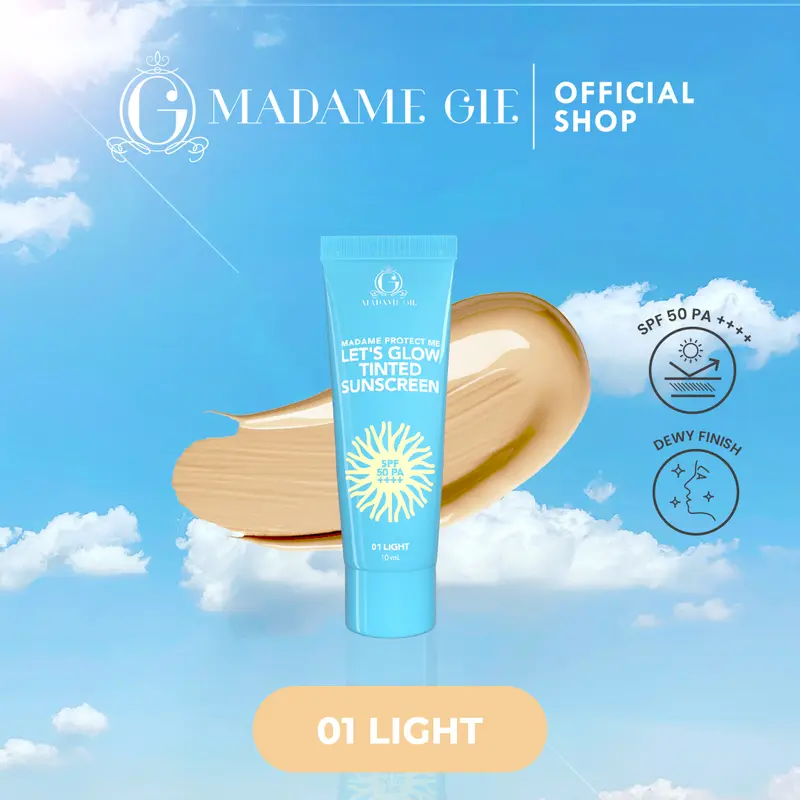 Madame Gie Protect Me Lets Glow Tinted Sunscreen SPF 50 PA ++++ - No Fragrance Perawatan Wajah Semua Jenis Kulit Facial Hitam 4
