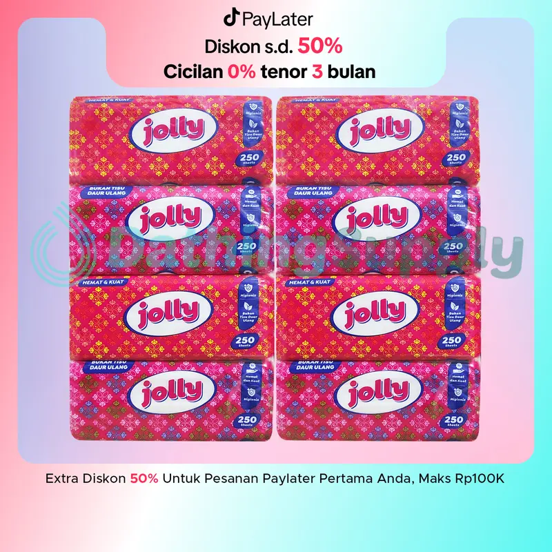 ( PAKET 8 PCS ) Tissue Jolly Facial 250 Sheet by Paseo / Tisu Wajah Berkualitas Harga Terjangkau 0