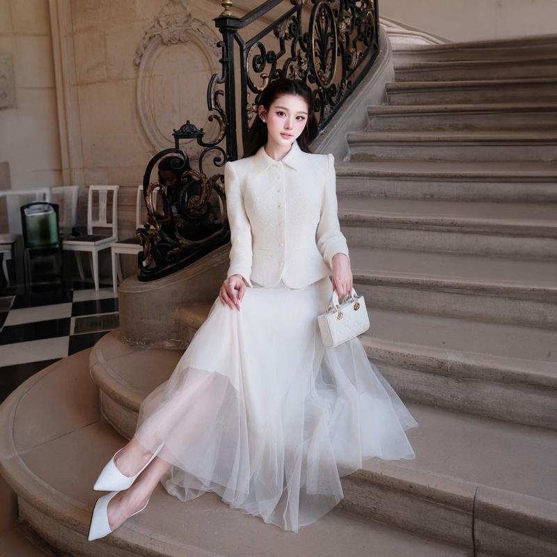 Áo khoác nữ thiết kế dài tay cao cấp Gila Blazer H.I.U Fashion vải dạ tweed hàn style tiểu thư sang trọng HIU design