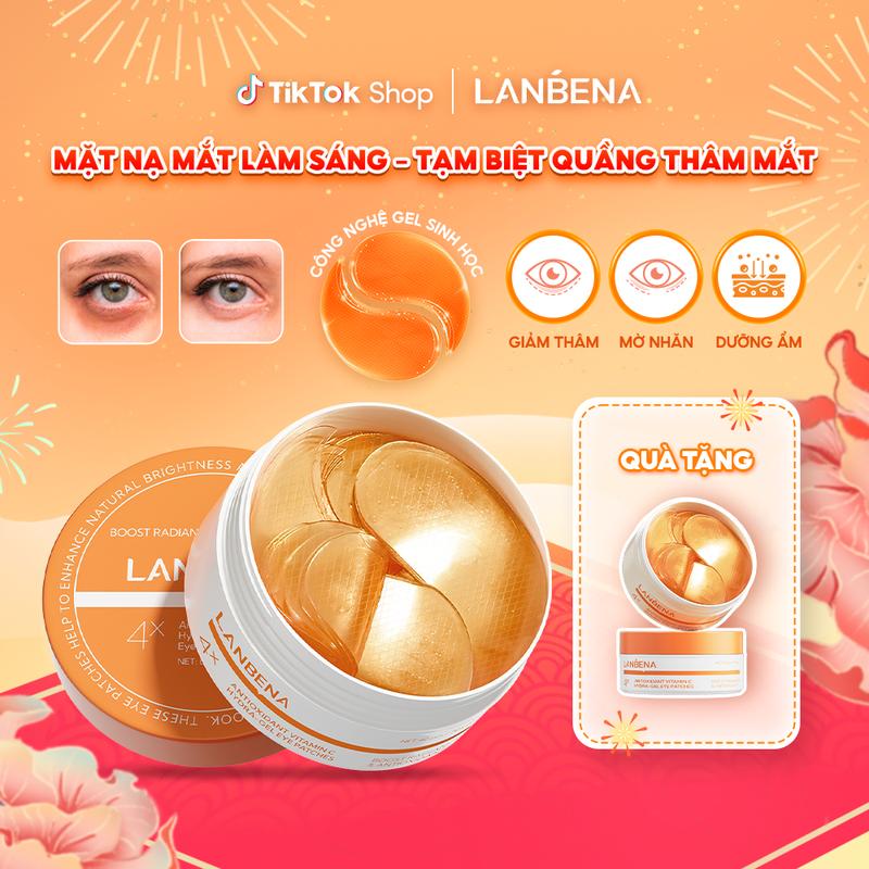   LIVE BEAUTY   MUA 1 TẶNG 1  Mặt Nạ Mắt Vitamin C 4X LANBENA Hỗ Trợ Giảm Thâm Mờ Nhăn Cải Thiện Bọng Dưỡng Ẩm 60 Miếng MUA 1 TẶNG 1 LIVE BEAUTY 