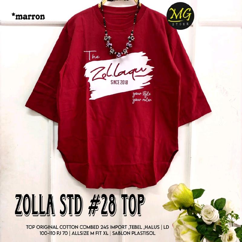 kaos santai, atasan kekinian, atasan wanita, halus, katun combed, import, zollaqu, zolla std#28 top//by mg store Casual 4