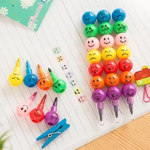 PENSIL WARNA RAINBOW 1 SET ISI 7 WARNA / PENSIL WARNA SUSUN MOTIF RAINBOW EMOJI 7pcs