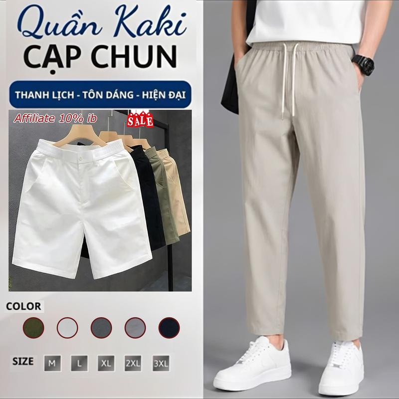 Quần KaKi dù Mỏng co dãn nhẹ, Quần Dài Dáng Baggy, Quần Đùi, Quần Short, Xu Hướng Hot Trend Dành Nam Nữ Mặc Đôi. KAKI-001
