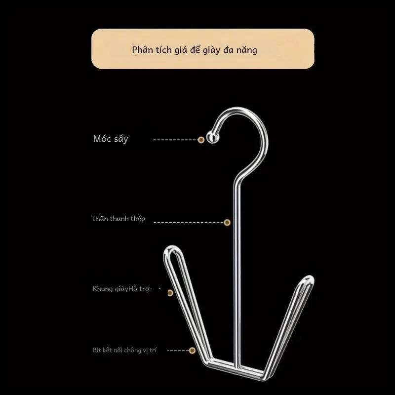 Móc Treo Giá Để Giày Bằng Thép Không Gỉ, Có Sẵn Trong 3 / 6 Cái, Dụng Cụ Sắp Xếp Giày Treo Bằng Kim Loại, Giá Phơi Đồ Tiết Kiệm Không Gian, Có Móc, Cho Thanh Treo Tủ Quần Áo, Màu Bạc, Phụ Kiện Đựng Đồ Gia Dụng Và Giặt Là 5