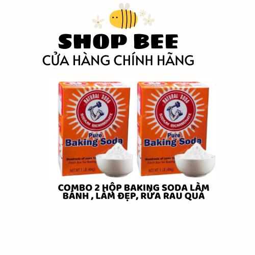 Combo 2 hộp Baking Soda đa năng làm đẹp rửa rau làm bánh dùng trong nhà bếp HSD 2027