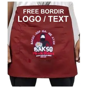 celemek custom bordir celemek setengah badan celemek waiter apron