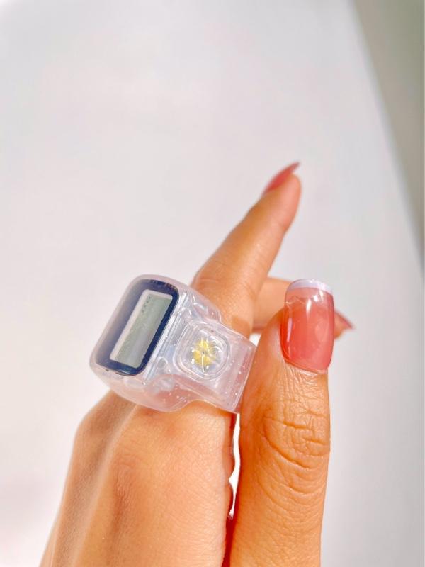 Tasbih Digital LED ALARM  Mini Muslim Motif Batu Baterai cincin dzikir