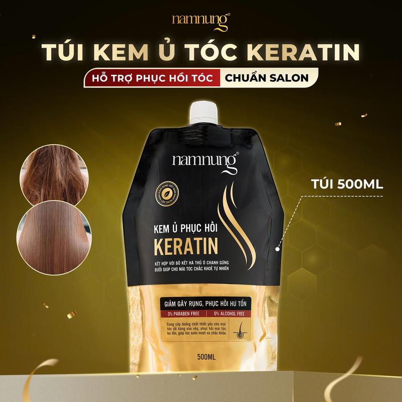   FLASH SALE  Bigsize tiết kiệm  Kem ủ thảo dược Namnung Kem Ủ hỗ trợ phục hồi tóc chuyên sâu chuẩn salon dạng túi 500ml chiết suất thiên nhiên Bồ kết hà thủ ô x5 keratin Chăm sóc tóc 