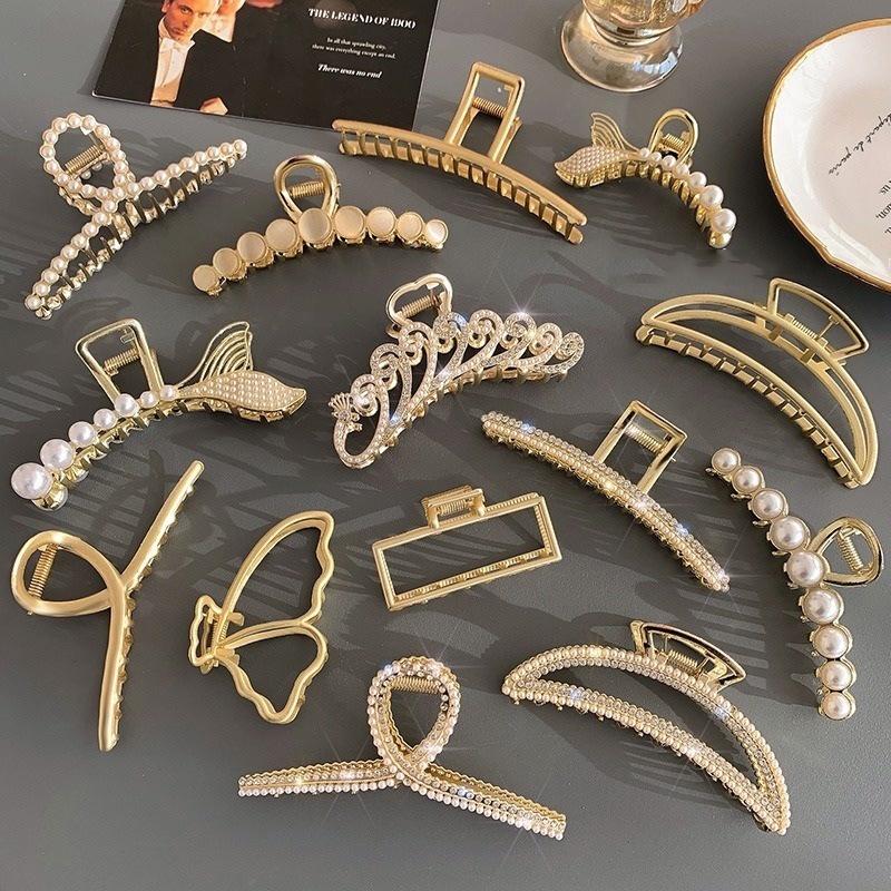 Kẹp Tóc Kim Loại, Thời Trang Hàn Quốc, Thanh Lịch Và Đẹp, Ngọc Trai Giả Lớn, Kẹp Tóc Sang Trọng, Ghim Cài Tóc, Phụ Kiện Tóc, Hàng Mới Về